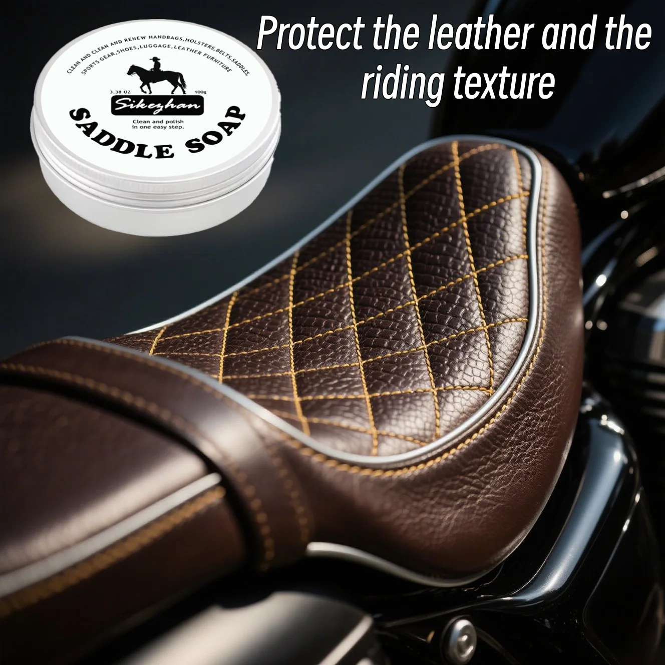 Motorcycle Leather Seat Conditioner Cream | Repair, Polish & Protect Genuine Leather from Sun Wear Cracking & Aging thumbnail 3