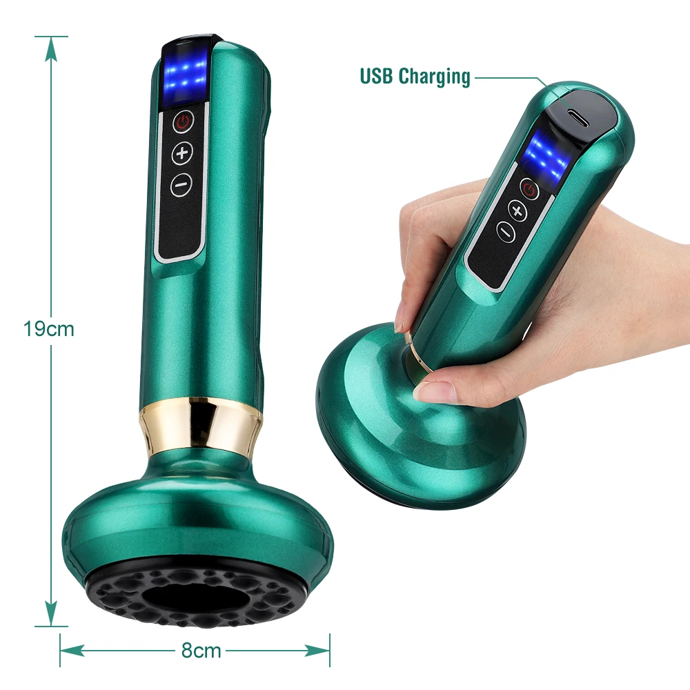 6 Gear Electric Cupping Massager Vacuum Suction Cup GuaSha Anti Cellulite Beauty Health Scraping Heat Body Slimming Massage thumbnail 4