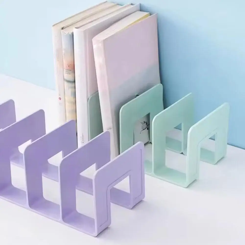 Bookends Stand Bookshelf Desktop Decor Storage Rack Bookend Book Holder School Stationery Office Desktop File Organizer thumbnail 5