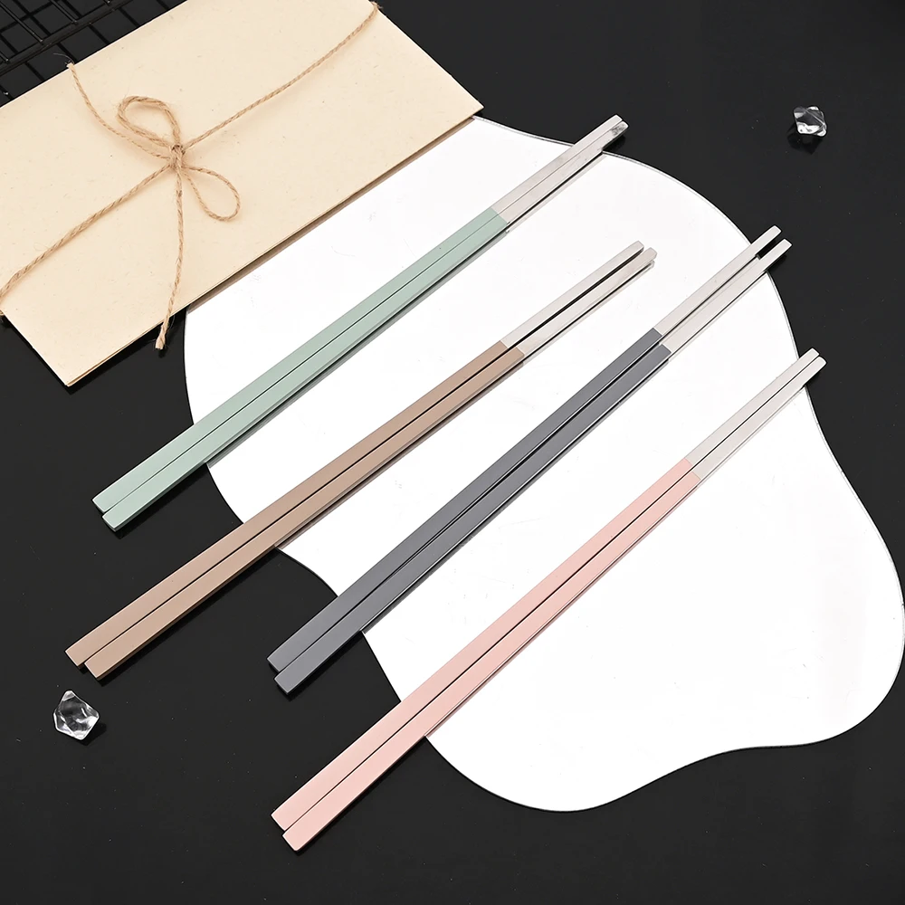 2/8Pcs Silver Dinnerware Set Western Stainless Steel Cutlery Dinner Spoon Sushi Chopsticks Flatware Party Kitchen Tableware thumbnail 4