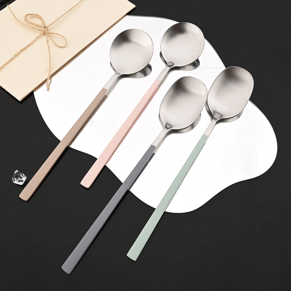 2/8Pcs Silver Dinnerware Set Western Stainless Steel Cutlery Dinner Spoon Sushi Chopsticks Flatware Party Kitchen Tableware thumbnail 6