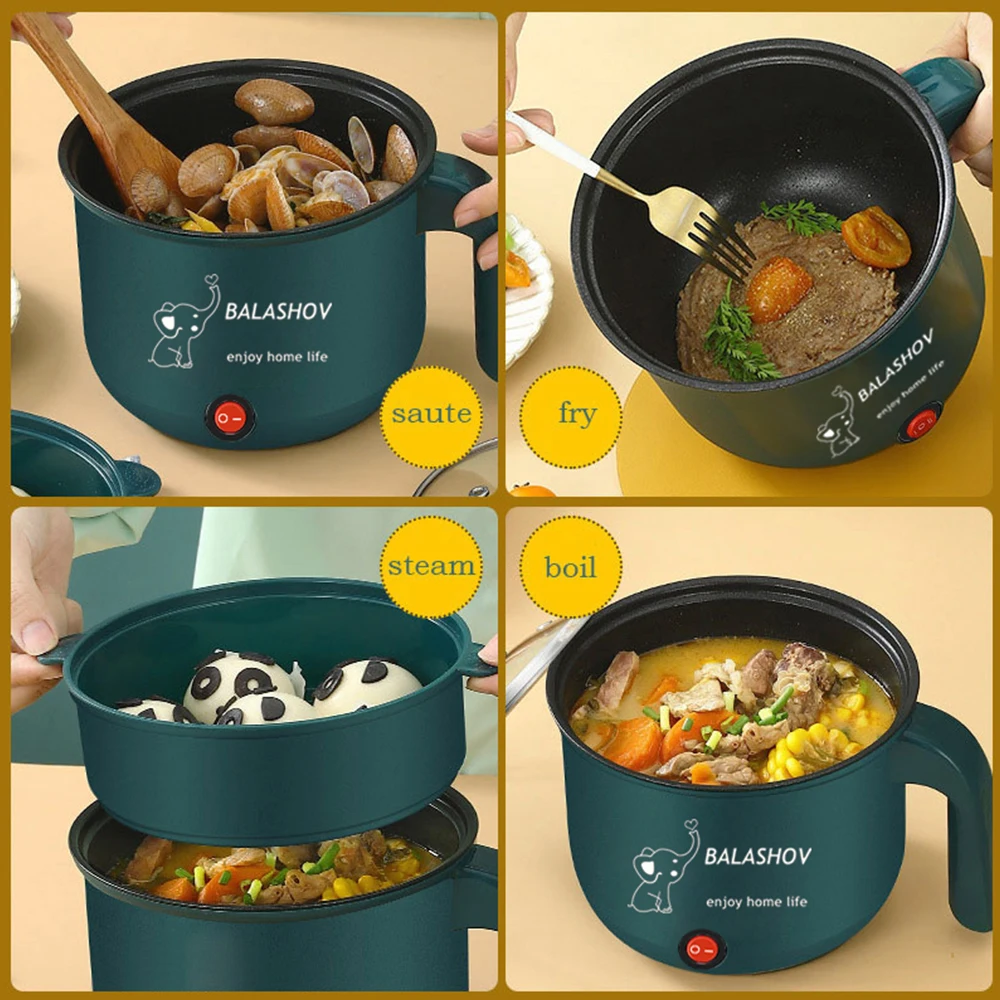 220V Electric Rice Cooker With Stainless Steel Steamer Multifunctional Kitchen Cooking Pot Non-stick Pan Hot Pot BBQ Home Use thumbnail 2