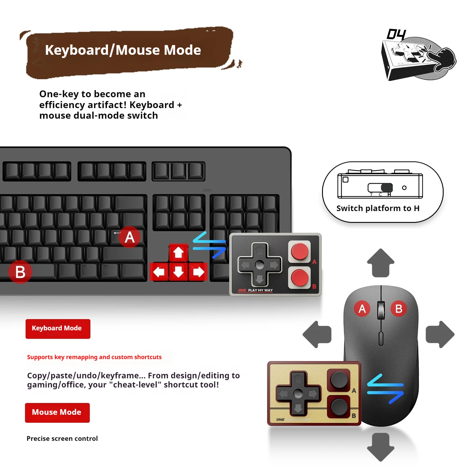 IINE Gamebrick Mini Wireless Controller Bluetooth Multi-Function Gamepad Joystick Remote Control Suitable thumbnail 6