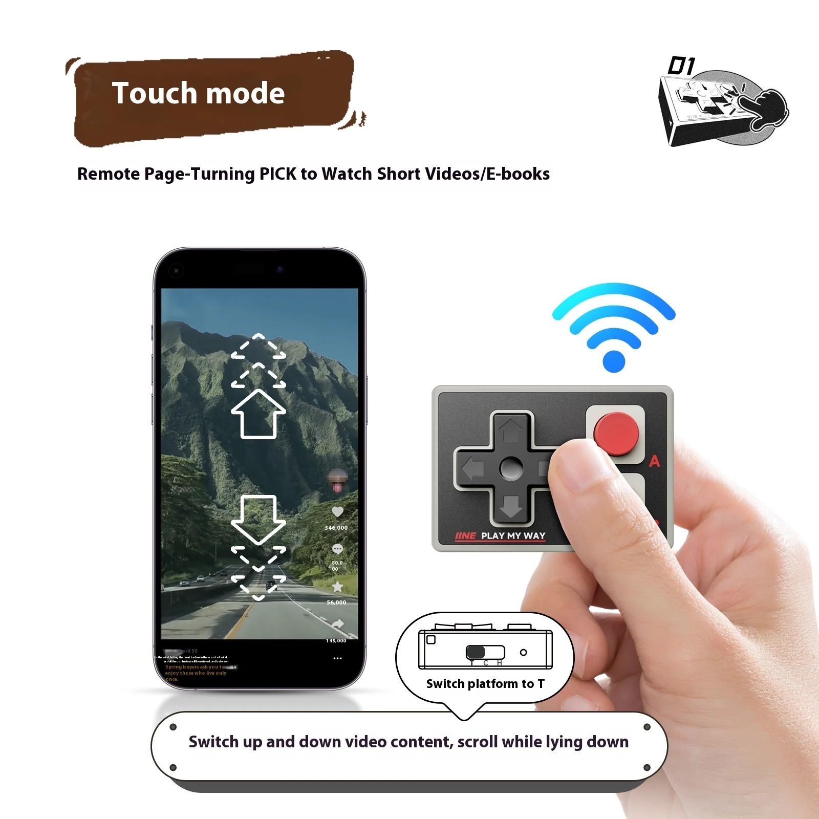 IINE Gamebrick Mini Wireless Controller Bluetooth Multi-Function Gamepad Joystick Remote Control Suitable thumbnail 3