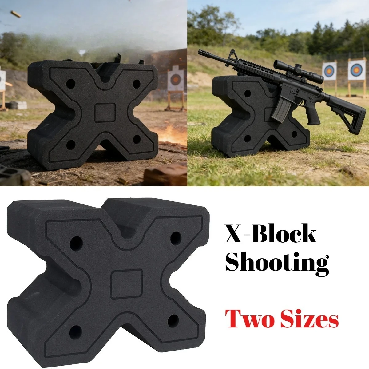 Tactical Universal X-Block Shooting Rest Gun Bipod Bench Block for Sniper Shotgun Recoil Reduction Lightweight For AR15 AK47