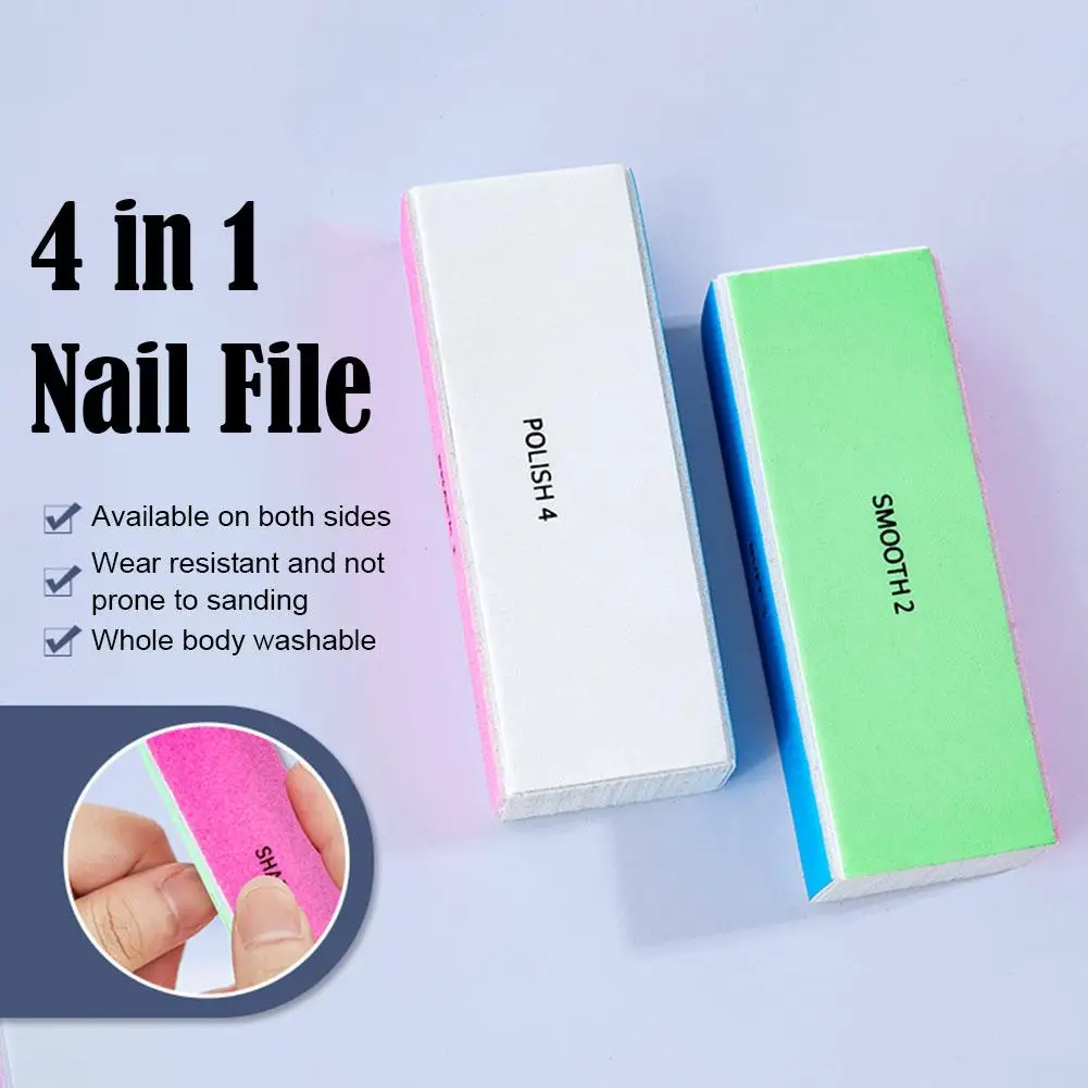 4 in1 Nail File Nail Buffer Nail Tool For Manicure Pedicure Gel Polish Cuticle Remover Nail Art Accessories thumbnail 4