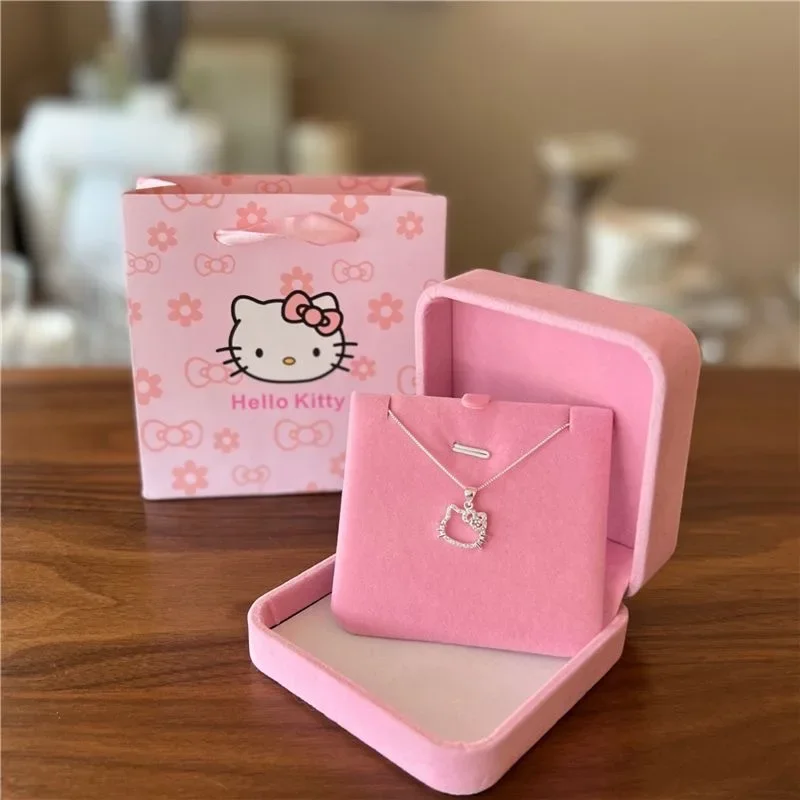 Kawaii Hello Kitty Necklace:Cute Cartoon Clavicle Chain Pendant–Women's Simple White Elegant Jewelry,Fashion Friend&Couple Gift thumbnail 3