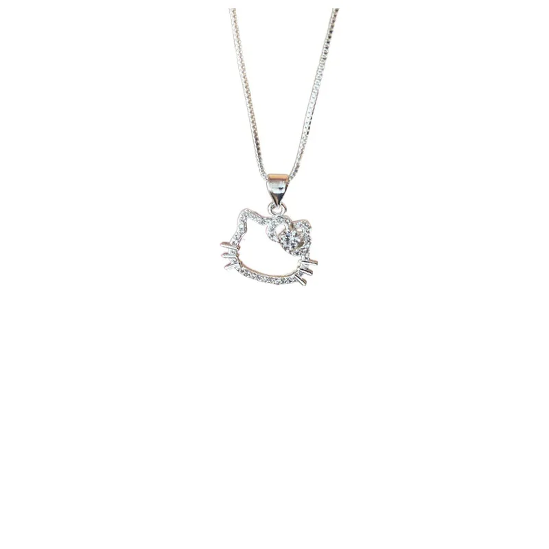 Kawaii Hello Kitty Necklace:Cute Cartoon Clavicle Chain Pendant–Women's Simple White Elegant Jewelry,Fashion Friend&Couple Gift thumbnail 5