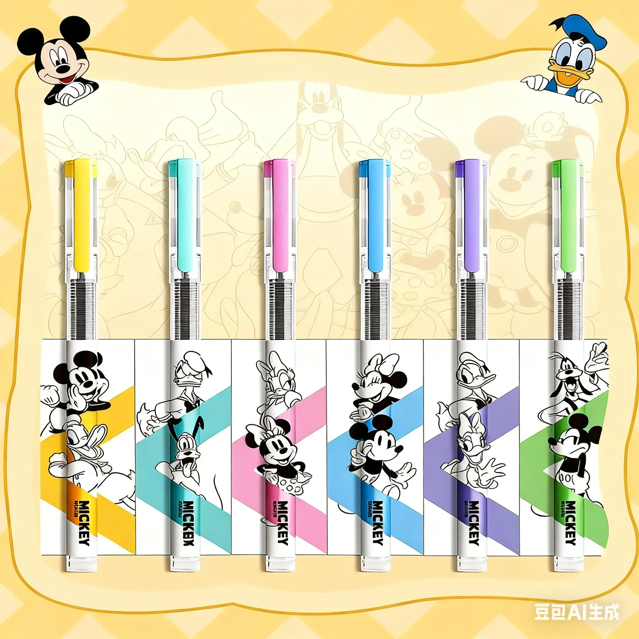 Cute Mickey Mouse 6pcs Gel Pens – kawaii Designs, Smooth Ink for School Supplies, Office Use, Journals & Gifts! Loved by ! thumbnail 2