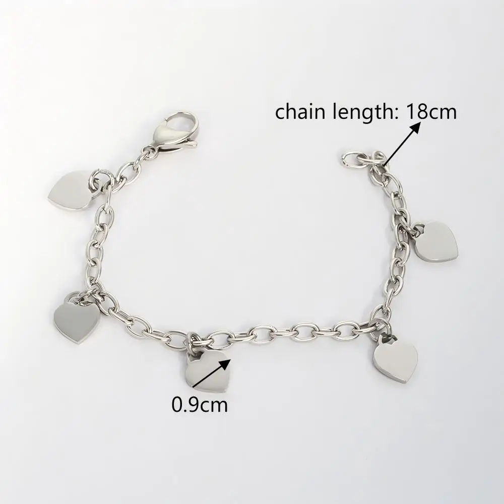 Personalized Heart Charms Bracelet • Engraved Dainty Love Pendants with Names • Custom made for Mom Grandma Wife • Christmas thumbnail 5