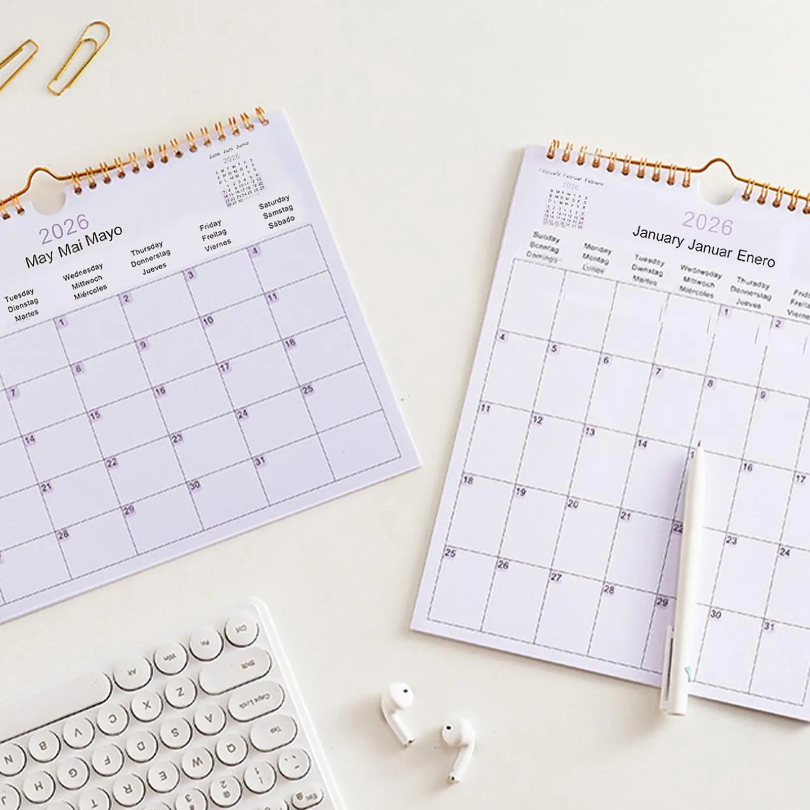 2026 Wall Calendar Multilingual 12-Month Coil Planner - Modern Decorative Calendar for Home, Classroom, Office & Living Room thumbnail 4