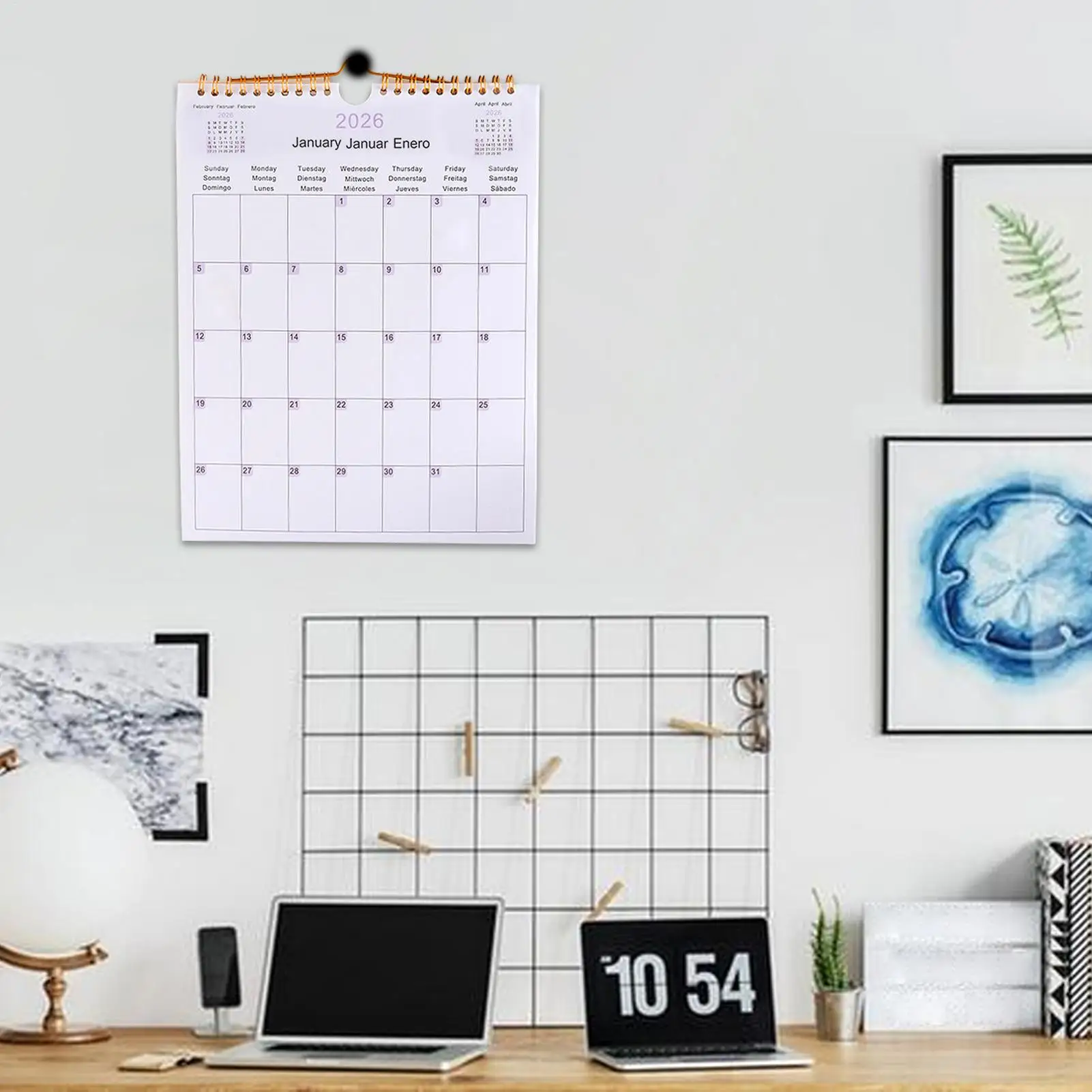 2026 Wall Calendar Multilingual 12-Month Coil Planner - Modern Decorative Calendar for Home, Classroom, Office & Living Room thumbnail 5
