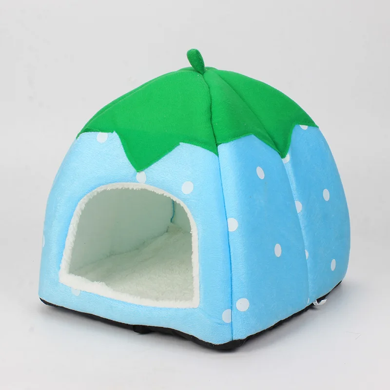 Strawberry Hamster House Guinea Pig Hideout Small Animal Bed Hideaway Hide Hut Cage Accessories for Autumn Winter thumbnail 3