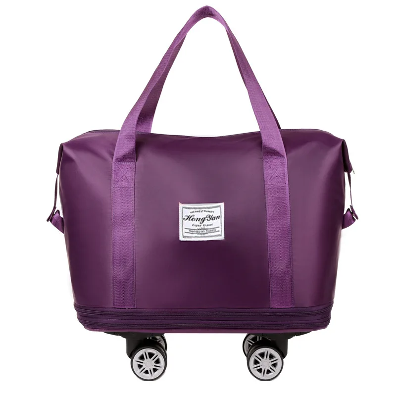 Universal Wheel Expandable Luggage Large Capacity Lightweight Travel Fitness Bag with Dry And Wet Separation Storage thumbnail 6
