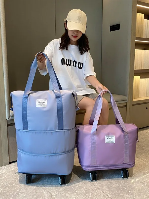 Universal Wheel Expandable Luggage Large Capacity Lightweight Travel Fitness Bag with Dry And Wet Separation Storage thumbnail 2