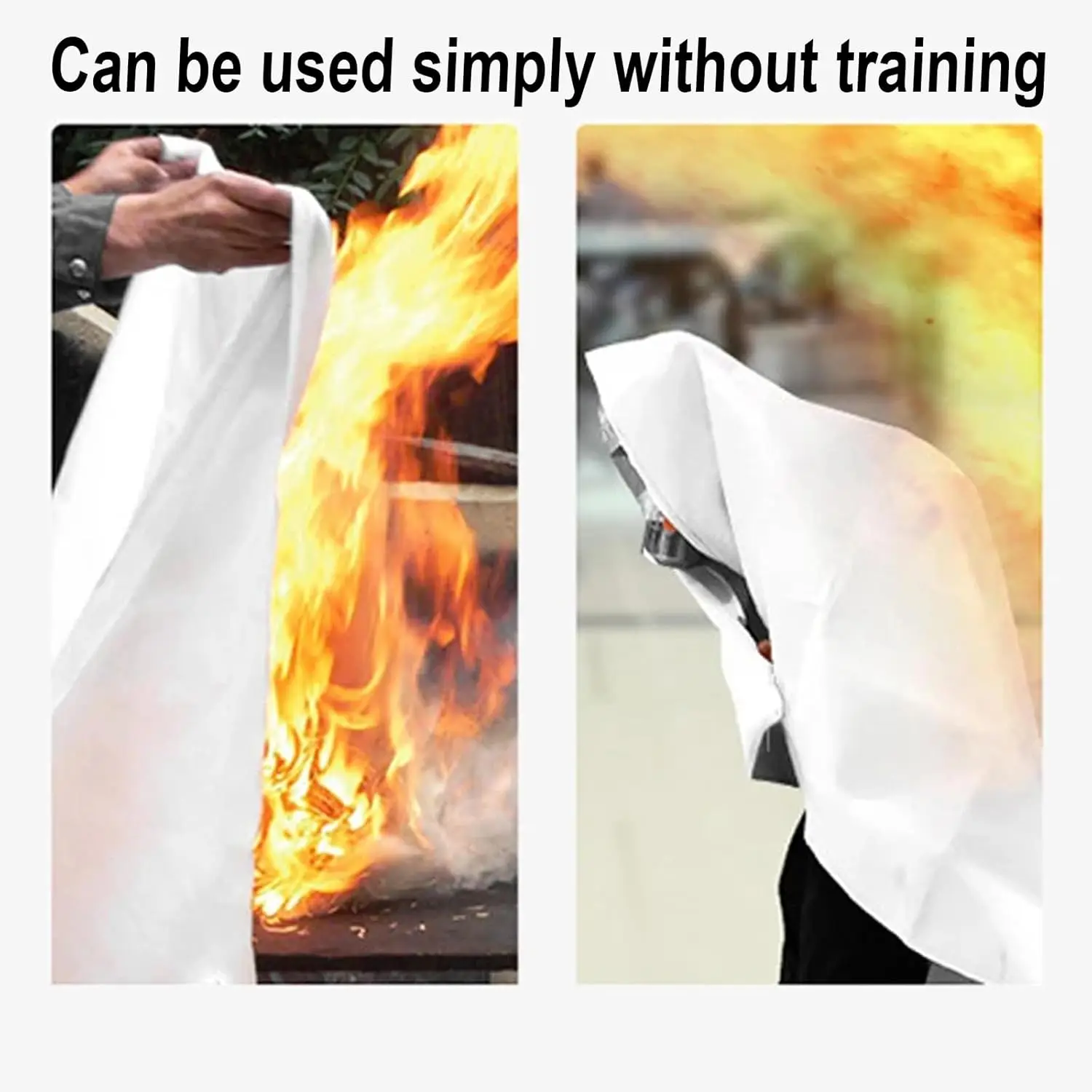 Fire Blanket 1m x 1m Emergency Fire Safety Fiberglass Fireproof Retardant Blanket with Soft Case for Kitchen Home Office Car thumbnail 6
