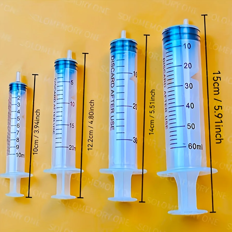 4Pcs Industrial Dispensing Veterinary Syringe for Measuring, Watering, Supplementing, Feeding Pets, Science, and Laboratory Use thumbnail 5