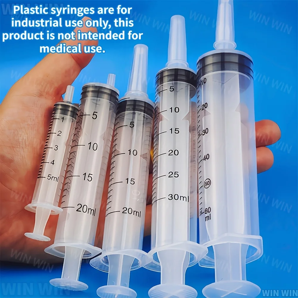 4Pcs Industrial Dispensing Veterinary Syringe for Measuring, Watering, Supplementing, Feeding Pets, Science, and Laboratory Use