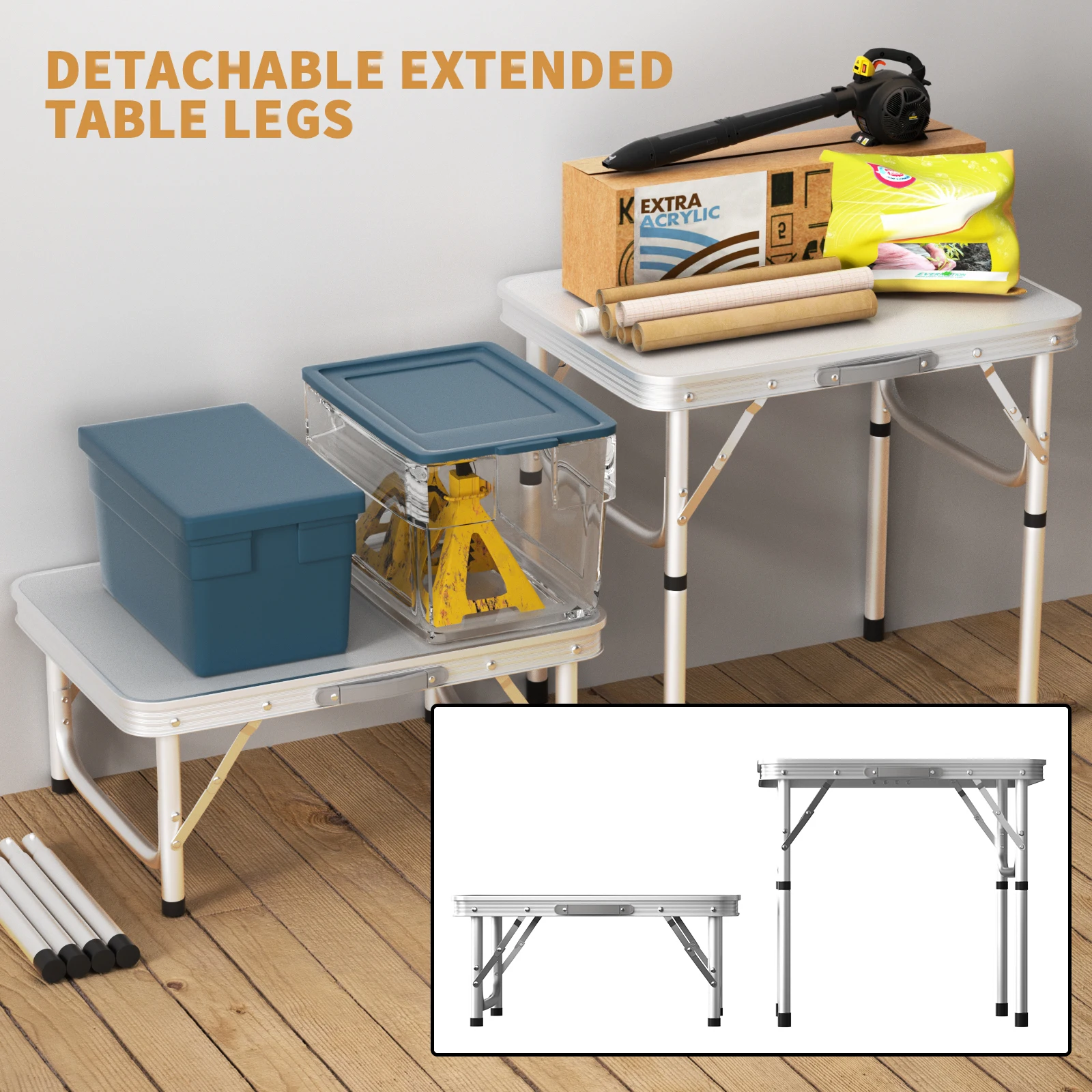 Folding Picnic Table Outdoor,Folding computer table,2x1.5x1/2Ft, for Homework Compact Handy Camping Table Garden Party BBQ thumbnail 5