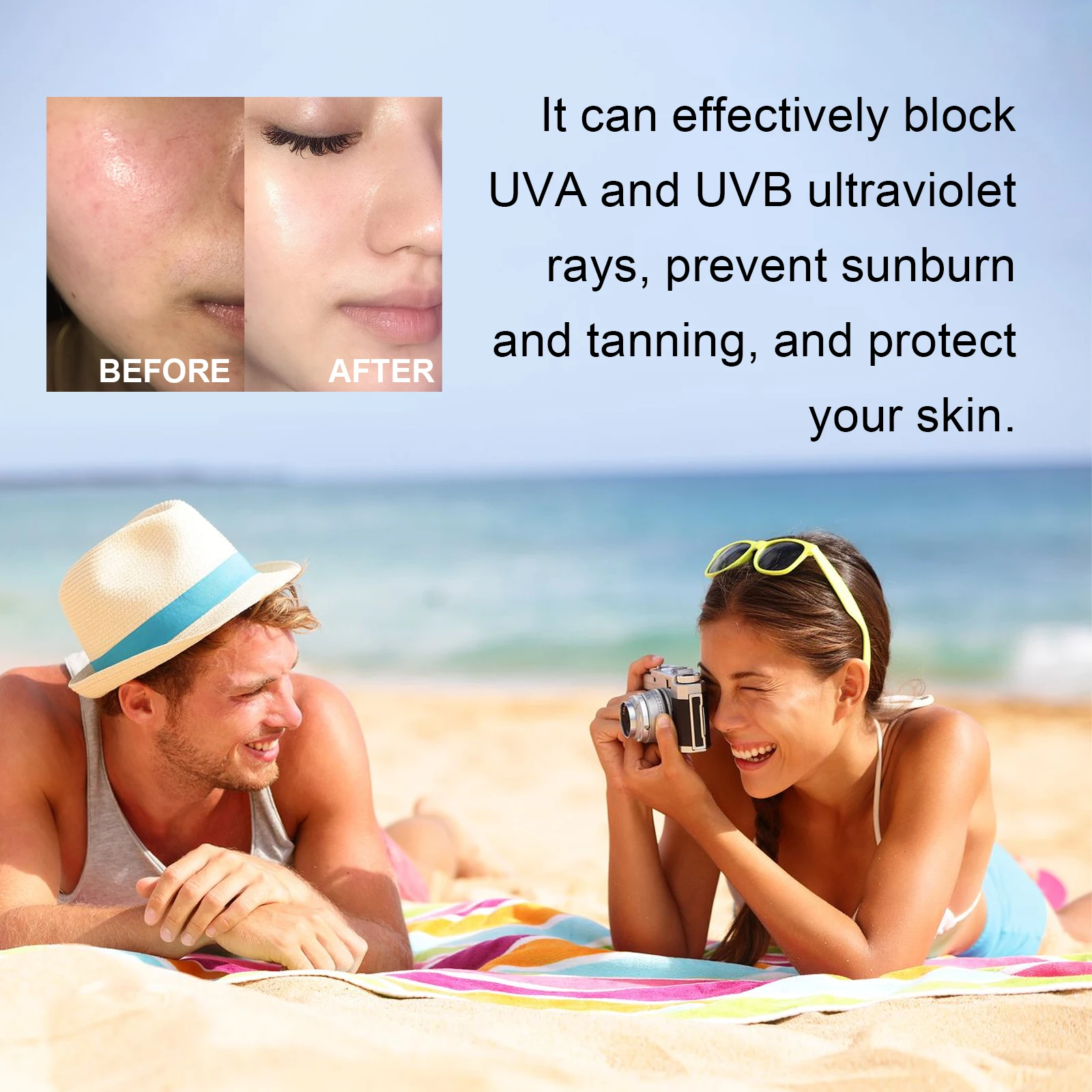 Ouhoe Body and Face Sunscreen Cream SPF 100 Protection UVA UVB Blocker Non Greasy Daily Defense for Summer Outdoor Beach Use 50g thumbnail 5