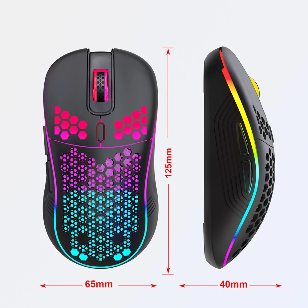 RGB 2.4G Wireless Gaming Mouse RGB Lighting Charging Mouse with Adjustable DPI Ergonomic Honeycomb Design for Desktop Laptop thumbnail 6