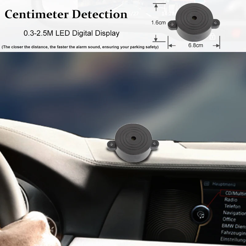 Parking Sensor Kit Buzzer 22mm 4 Sensors Reverse Backup Radar Audible Alert Indicator Probe System 12 Colors 12V thumbnail 4