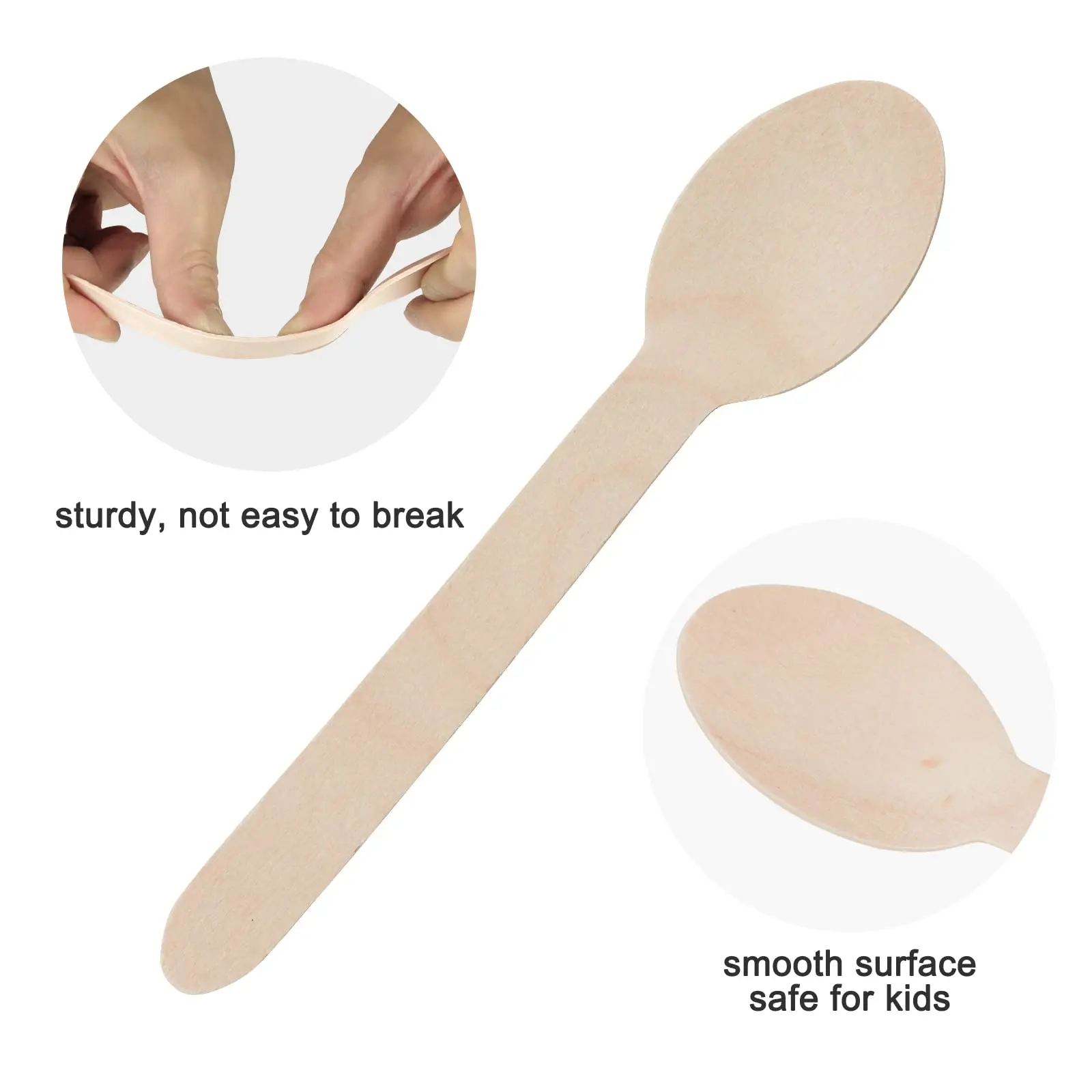 50/100Pcs Disposable Wooden Spoons for Tasting Sampling Yogurt Ice Cream Dessert Forks Wedding Party Tableware Wooden Spoon thumbnail 4