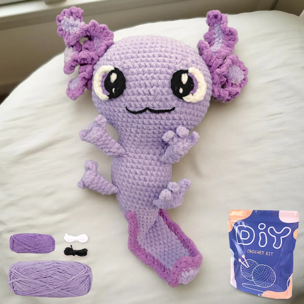 YAMAXIN Axolotl Theme Crochet Kit for Beginners - DIY Craft Tool Set with Knitting Arts And Crafts Project thumbnail 2