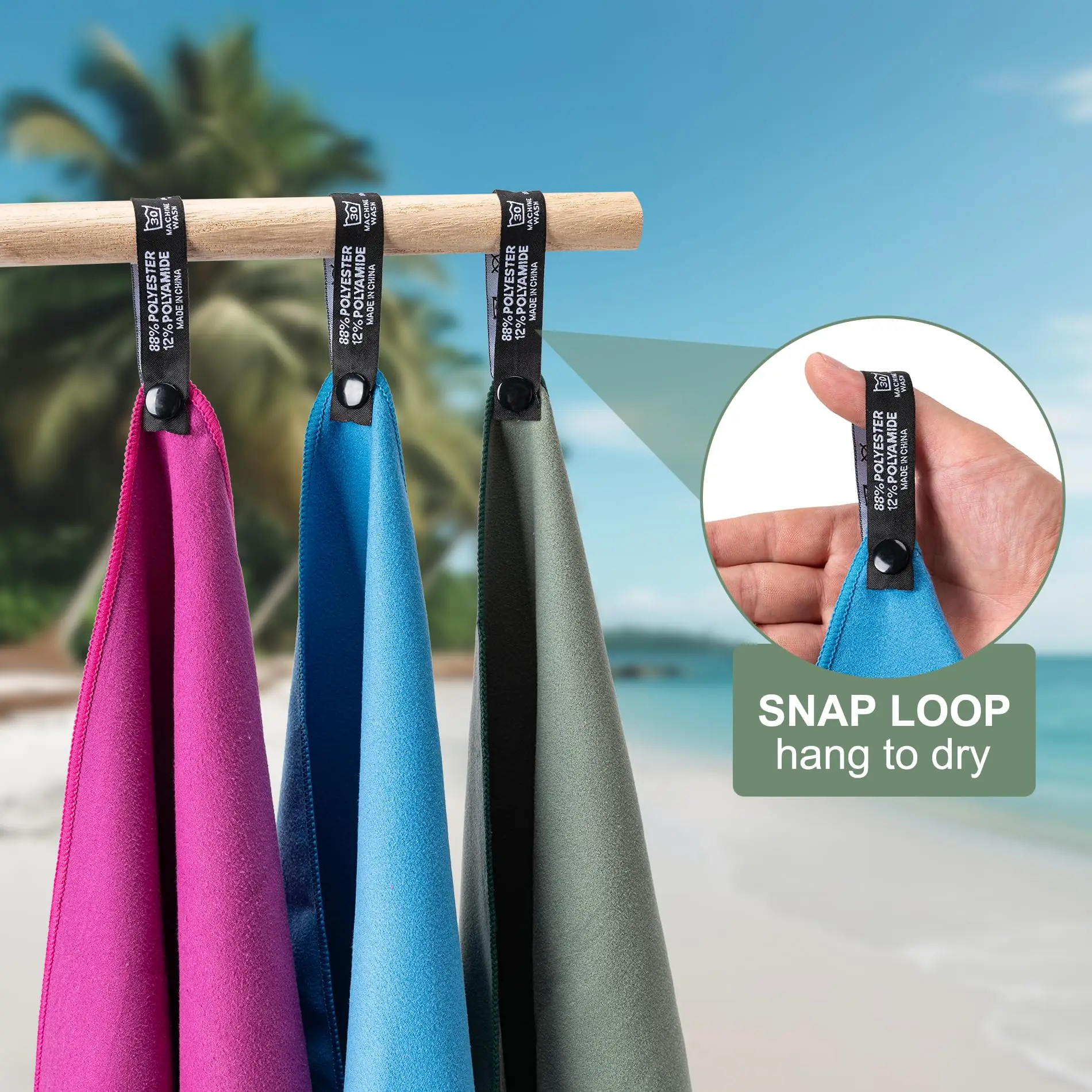 Sandproof Microfiber Fast-Drying Towel  Lightweight Portable  Swim Yoga Gym Beach Travel Sports Essentials thumbnail 4