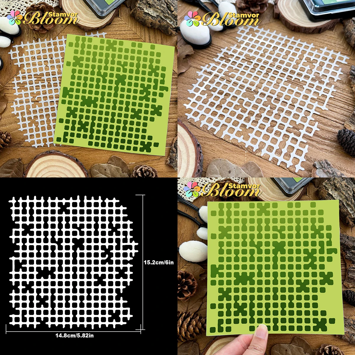 Original Wooden Stones Practical Texture Patterns Painting Stencils, Paper - Spray Paint & Graffiti thumbnail 4