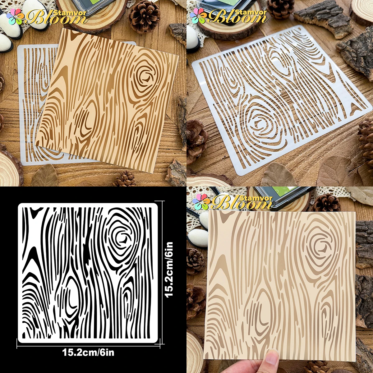 Original Wooden Stones Practical Texture Patterns Painting Stencils, Paper - Spray Paint & Graffiti thumbnail 2