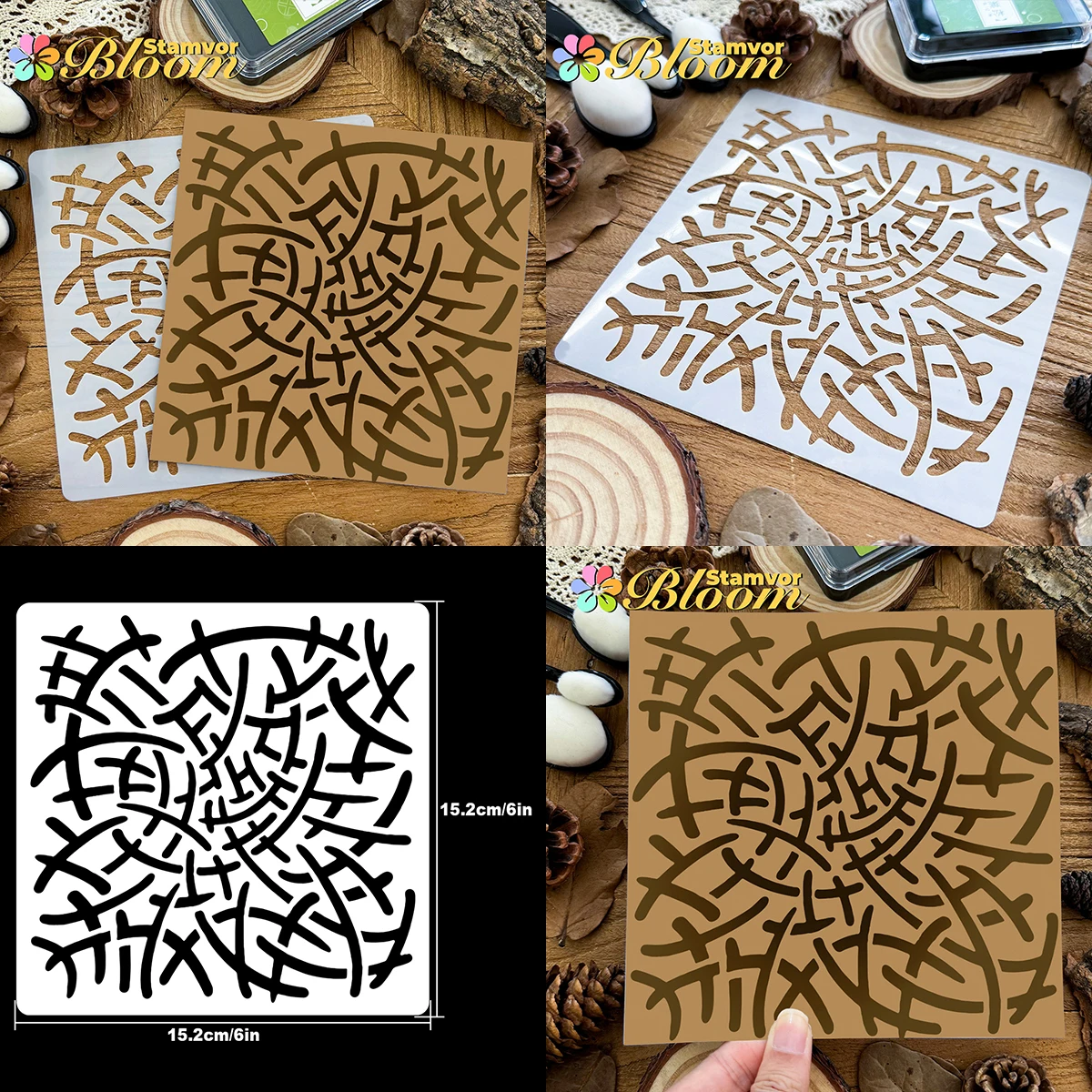 Original Wooden Stones Practical Texture Patterns Painting Stencils, Paper - Spray Paint & Graffiti thumbnail 6