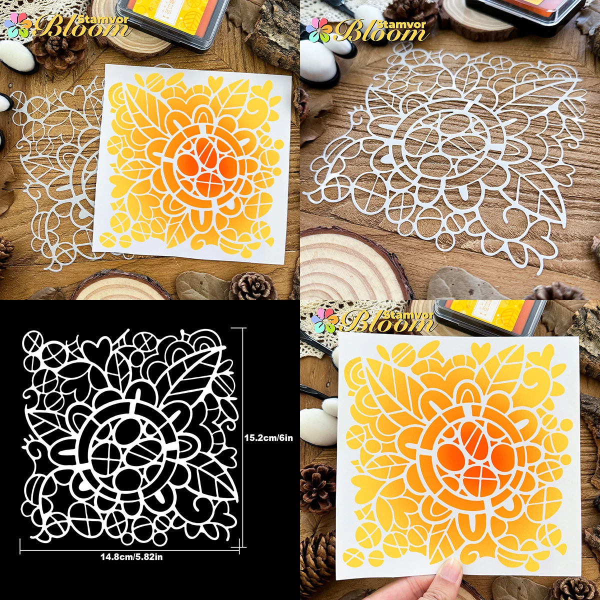 Original Wooden Stones Practical Texture Patterns Painting Stencils, Paper - Spray Paint & Graffiti thumbnail 3