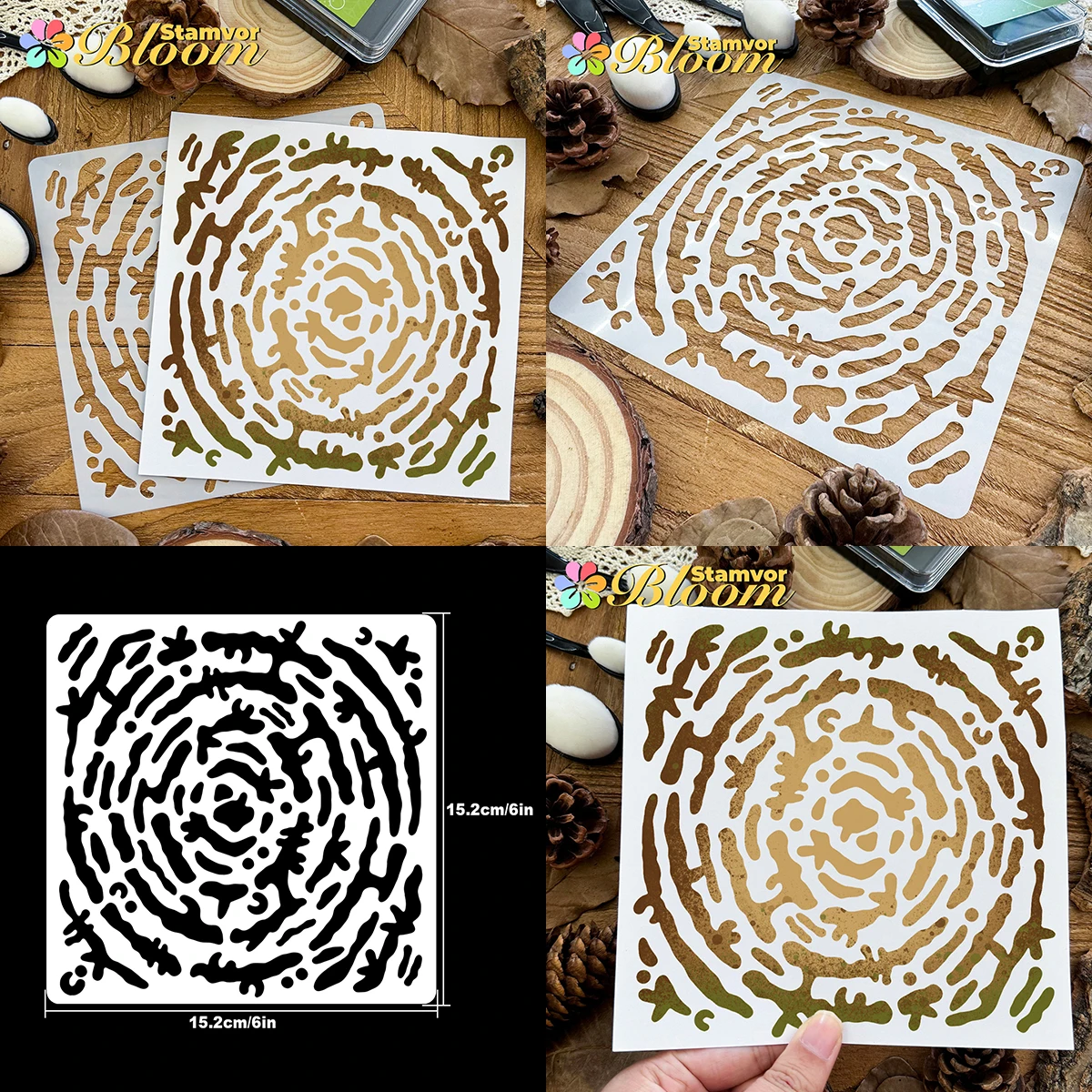 Original Wooden Stones Practical Texture Patterns Painting Stencils, Paper - Spray Paint & Graffiti thumbnail 5