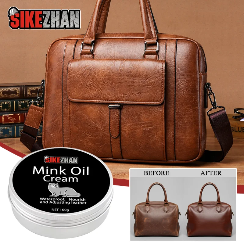 Mink Oil Leather Bag Care Cream – Natural Leather Conditioner & Polish, Restore Shine, Waterproof & Protect Handbags, Purses