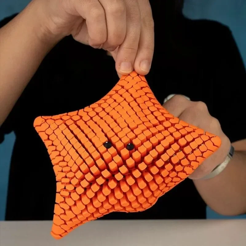 Fidget Toy Flexible Desk Decor 3D Printed Articulated Starfish Stress Relief Gift for Kids and Adults Visual toys thumbnail 4