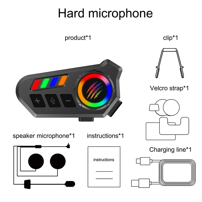 Wireless Bluetooth 5.4 Helmet Headset Hands-Free Call Motorcycle Earphone Waterproof MP3 Music Player Speaker Kit for Moto thumbnail 5