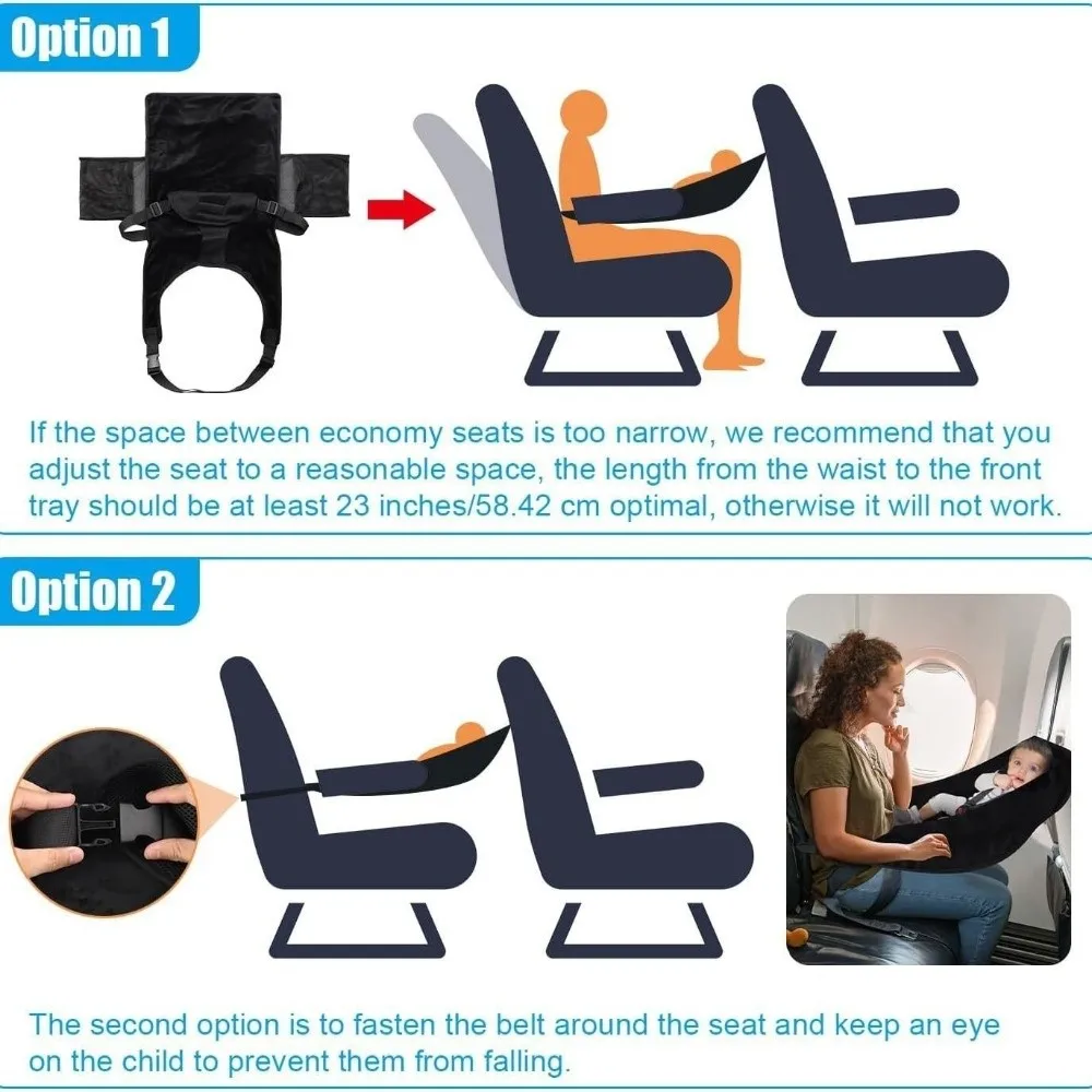 Breathable Airplane Seat Extender with Side Pocket Foldable Toddler Airplane Bed Portable Comfort Design Travel Foot Hammock