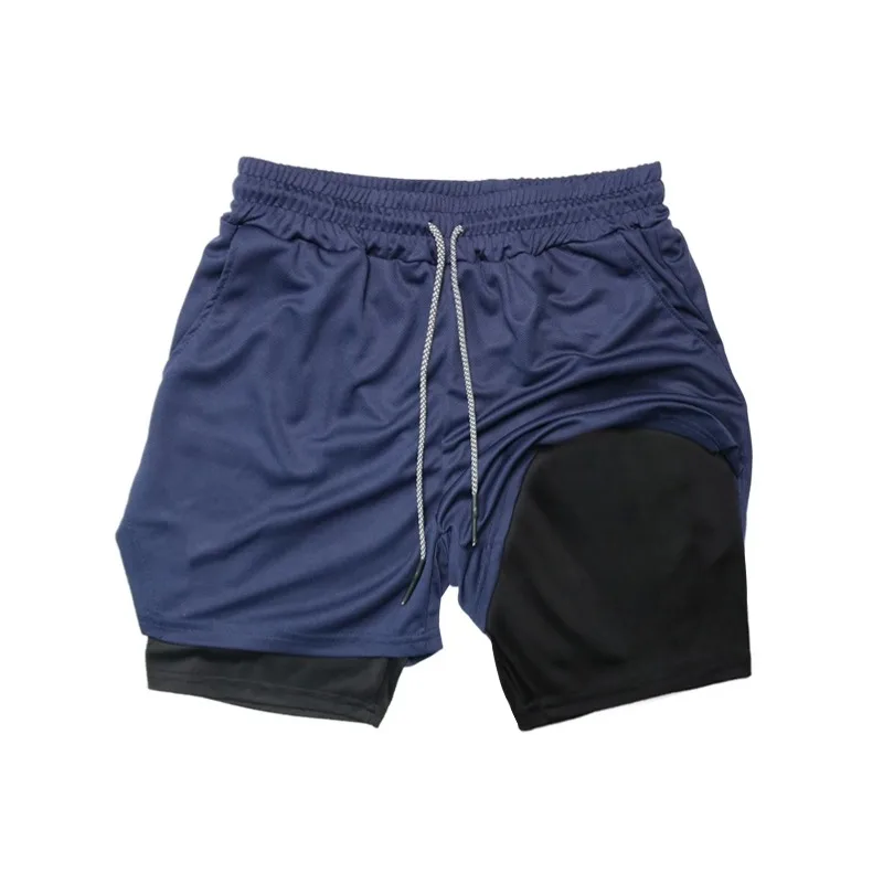 2-in-1 Running Summer Workout Shorts for Men Gym Performance Compression Shorts with Phone Pocket Towel Loop Athletic Activewear thumbnail 3