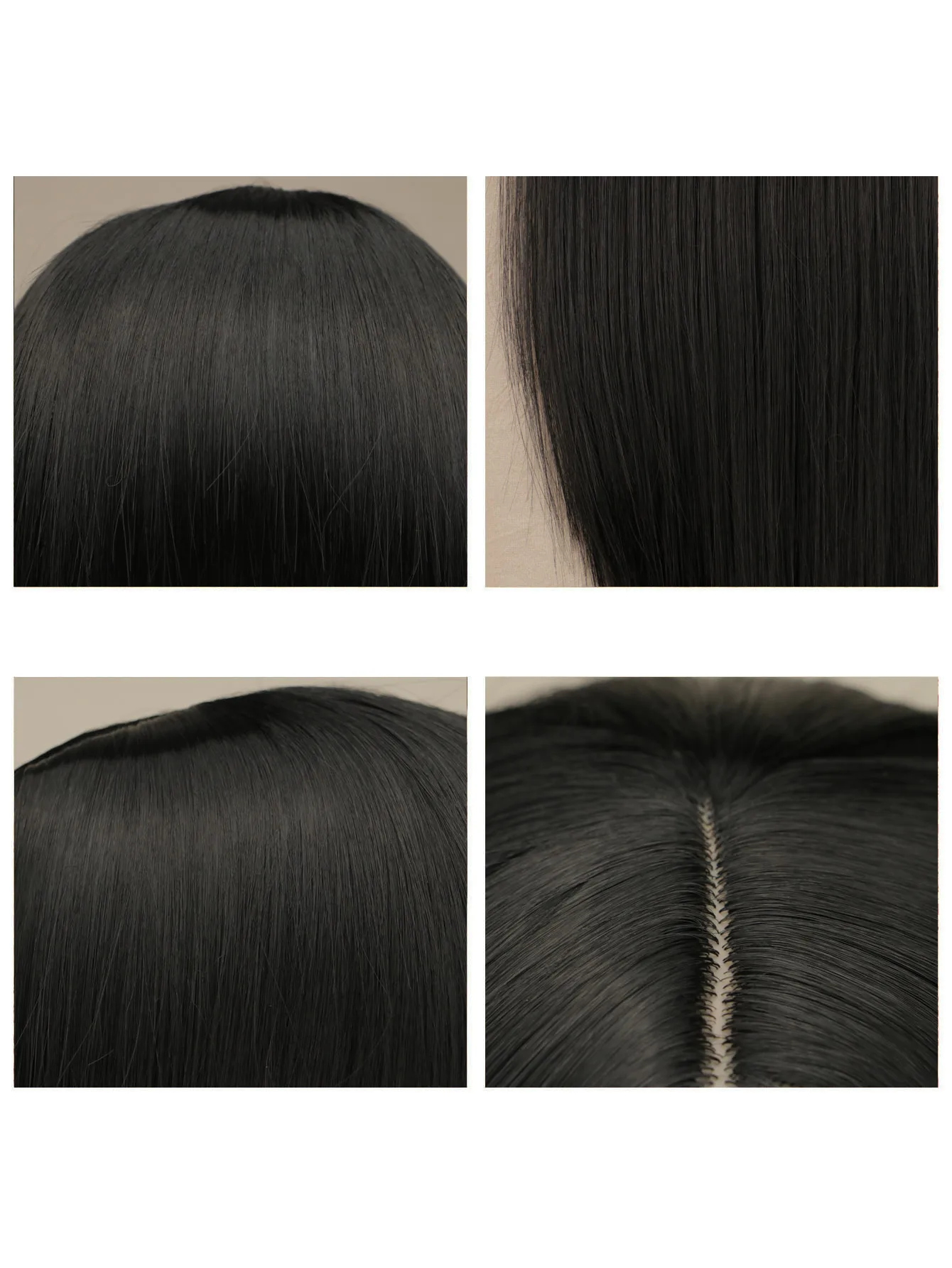 QQXCAIW Cosplay 100cm Long Stright Natrual Black Synthetic Hair Wigs Halloween Anime Costume Straight Heat Resistant Wig Black thumbnail 6