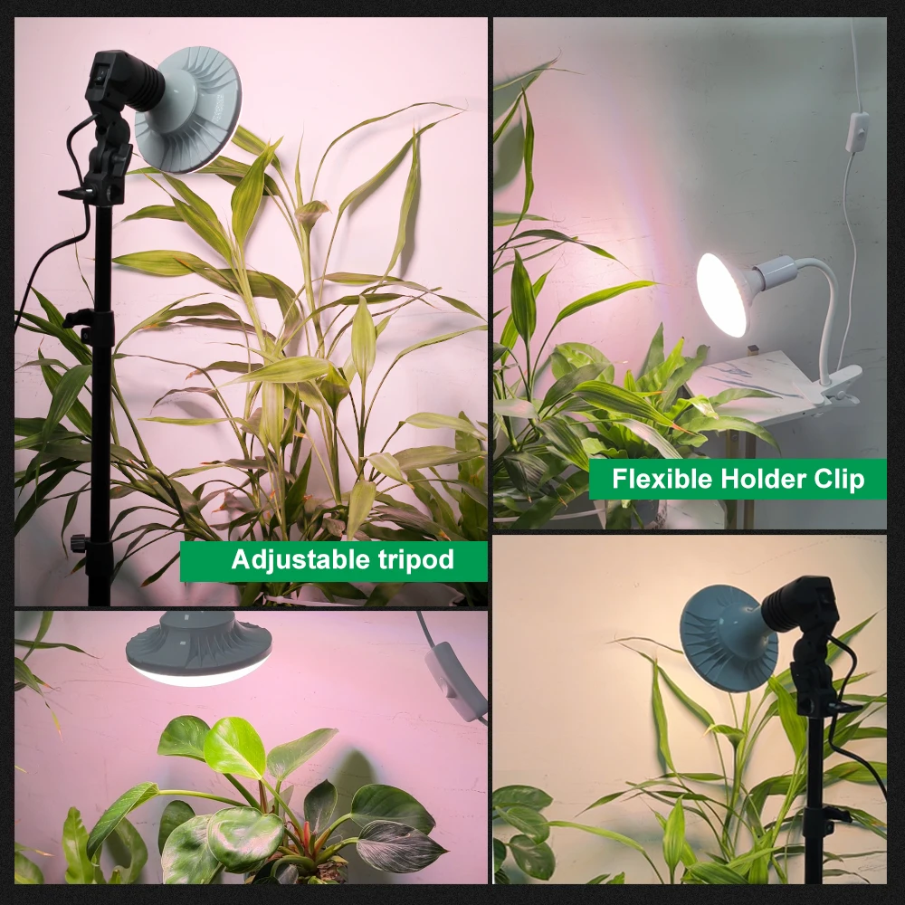 GRAXGROW 24W E27 Growth Bulb Six Spectral Beads Formation Aluminum Lamp Body Is Suitable For Growth Of Various Plants thumbnail 6