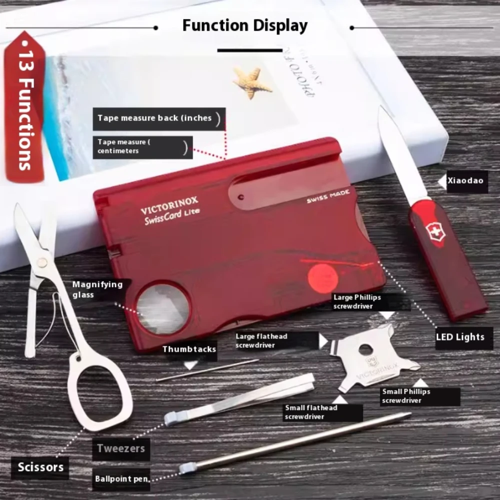 12 in 1 Multifunctional Swiss Card Portable Outdoor Combination Tool Card Mini Emergency Equipment Gift EDC Tool Gear thumbnail 2
