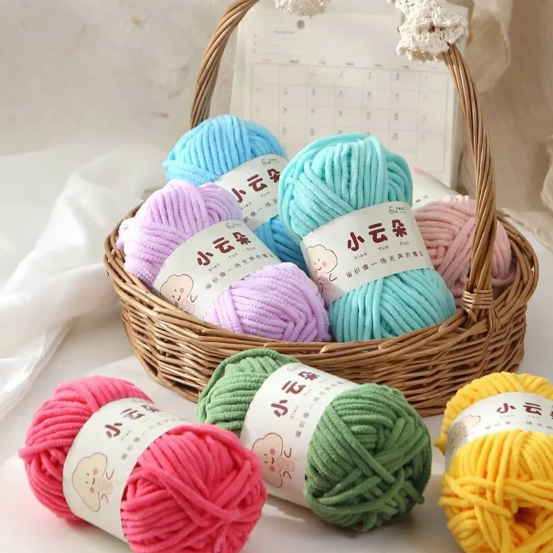 50g/Roll Chenille Yarn for Crochet Solid Color Soft Warm Chenille Yarn for Amigurumi Craft Knitting Baby Blankets Plush Toys thumbnail 4