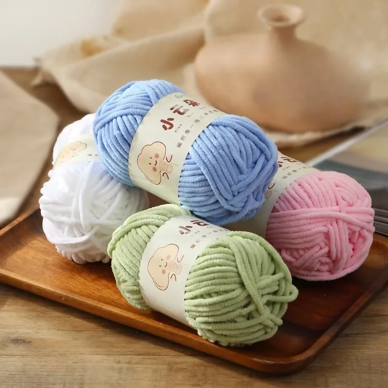 50g/Roll Chenille Yarn for Crochet Solid Color Soft Warm Chenille Yarn for Amigurumi Craft Knitting Baby Blankets Plush Toys thumbnail 3