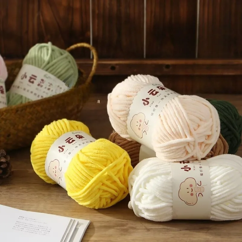 50g/Roll Chenille Yarn for Crochet Solid Color Soft Warm Chenille Yarn for Amigurumi Craft Knitting Baby Blankets Plush Toys thumbnail 2