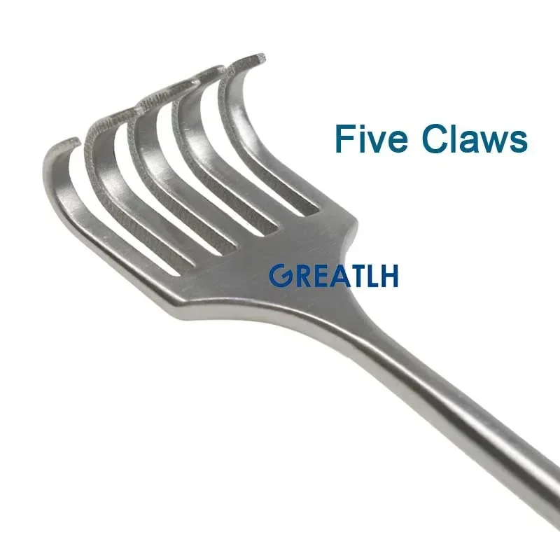 GREATLH Medical Retractor Five Claws Pull Hook Pulling Hook Stainless Steel Plastic Instrument Autoclavable thumbnail 2