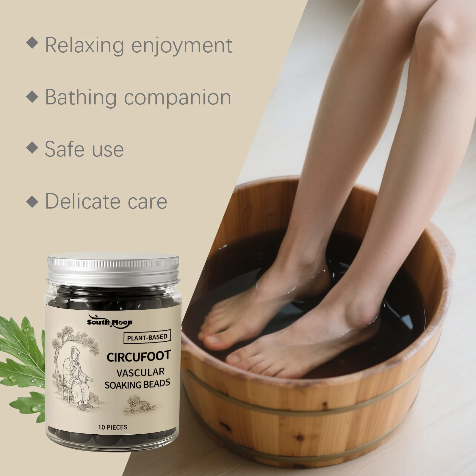 Mugwort Herbal Foot Soak Ginger Foot Bath Bag Anti-Swelling Promote Metabolism Relieves Fatigue Detox Foot SPA Cleansing Care thumbnail 6