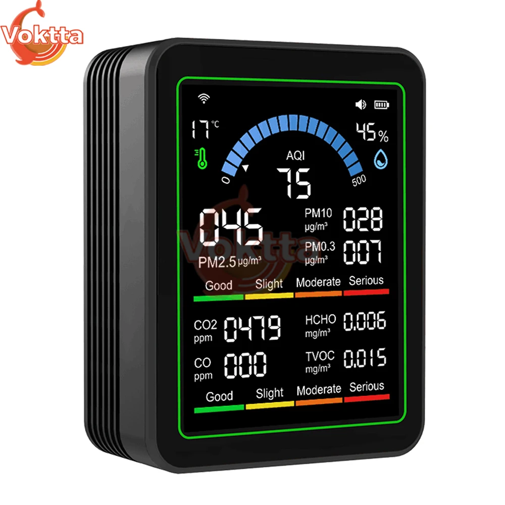 Tuya WiFi 10-in-1 Air Quality Detector CO2 Monitor PM0.3 PM1.0 PM2.5 PM10 Formaldehyde Detector Temperature and Humidity Meter thumbnail 6
