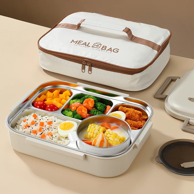304 Stainless Steel Insulated Lunch Box Office Worker Students Sealed Portable Bento Microwae Heating Food Containe thumbnail 4