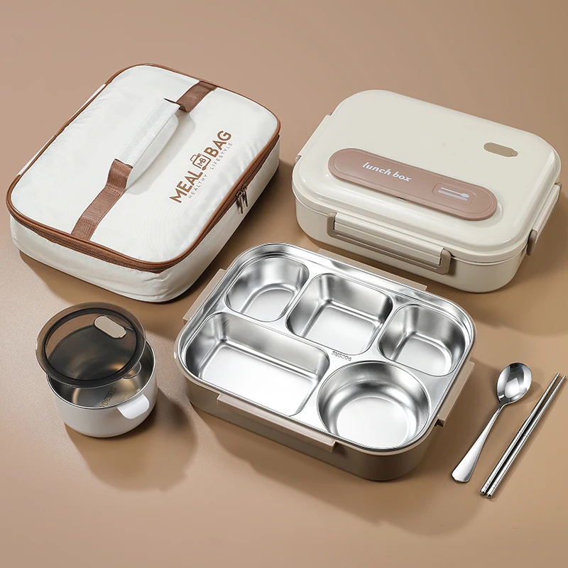 304 Stainless Steel Insulated Lunch Box Office Worker Students Sealed Portable Bento Microwae Heating Food Containe thumbnail 6